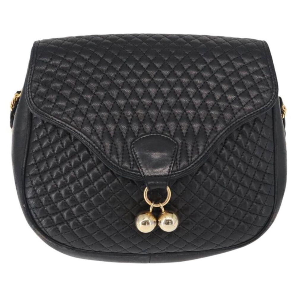 Bally Vintage Leather Black Leather Shoulder Bag Bag